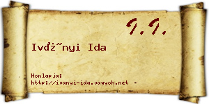 Iványi Ida névjegykártya