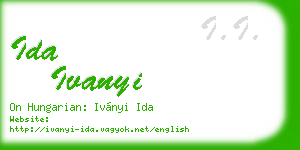 ida ivanyi business card